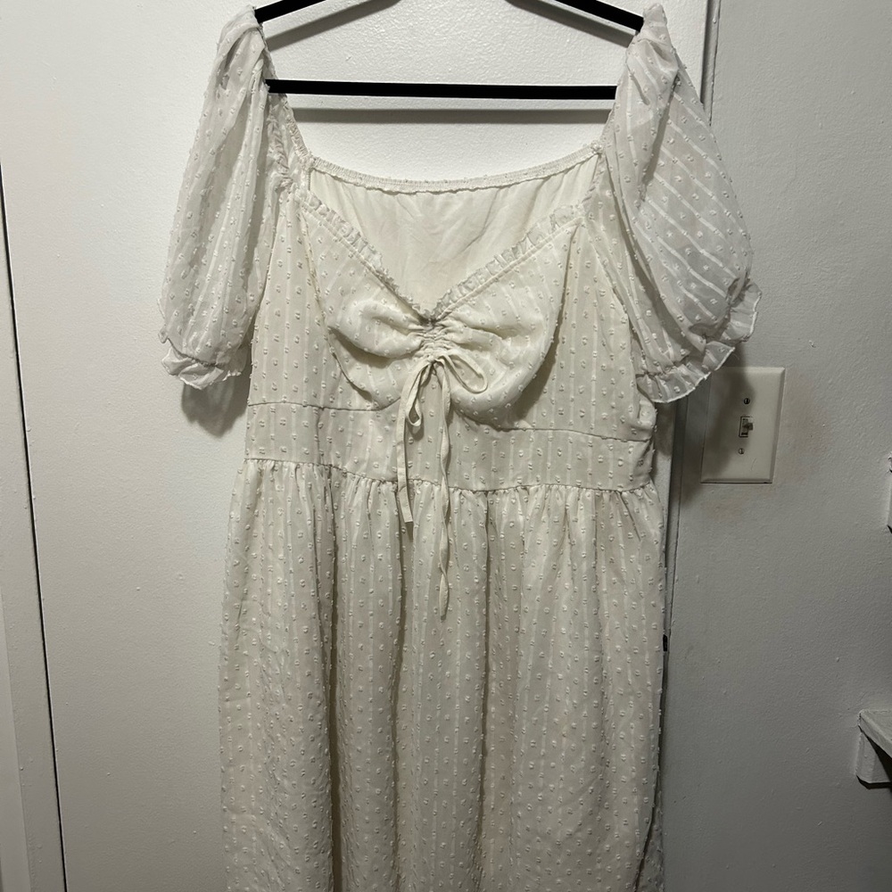 White Puff Sleeve Dress